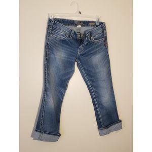 Women's Silver Jeans Co., Frances Capri, W29L24 Dark Blue